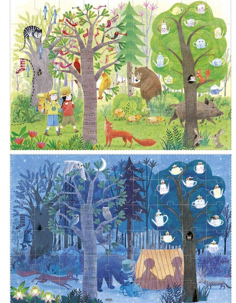 Puzzle Reversible Night and Day in the forest