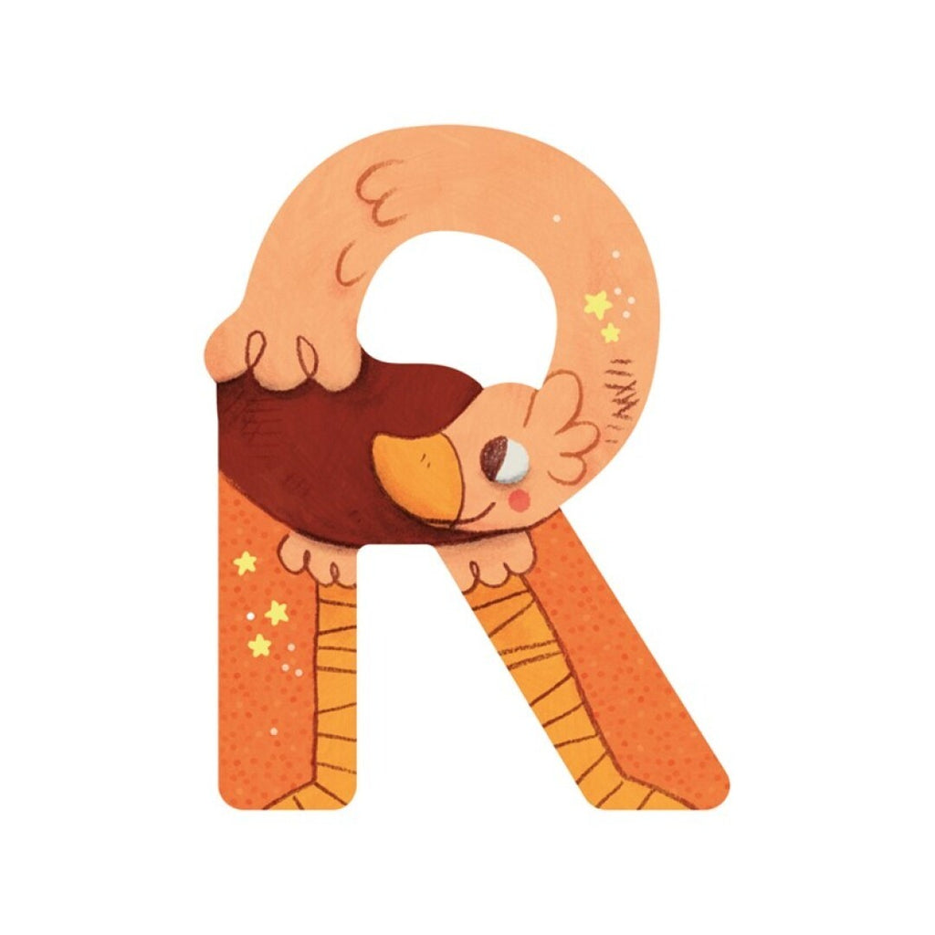 Letra de madera R - Naranja