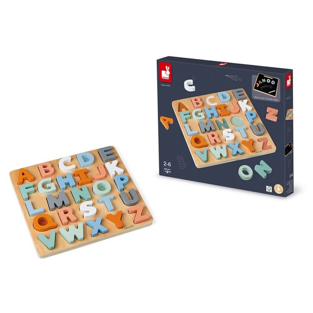 Puzzle abecedario de madera con pizarra
