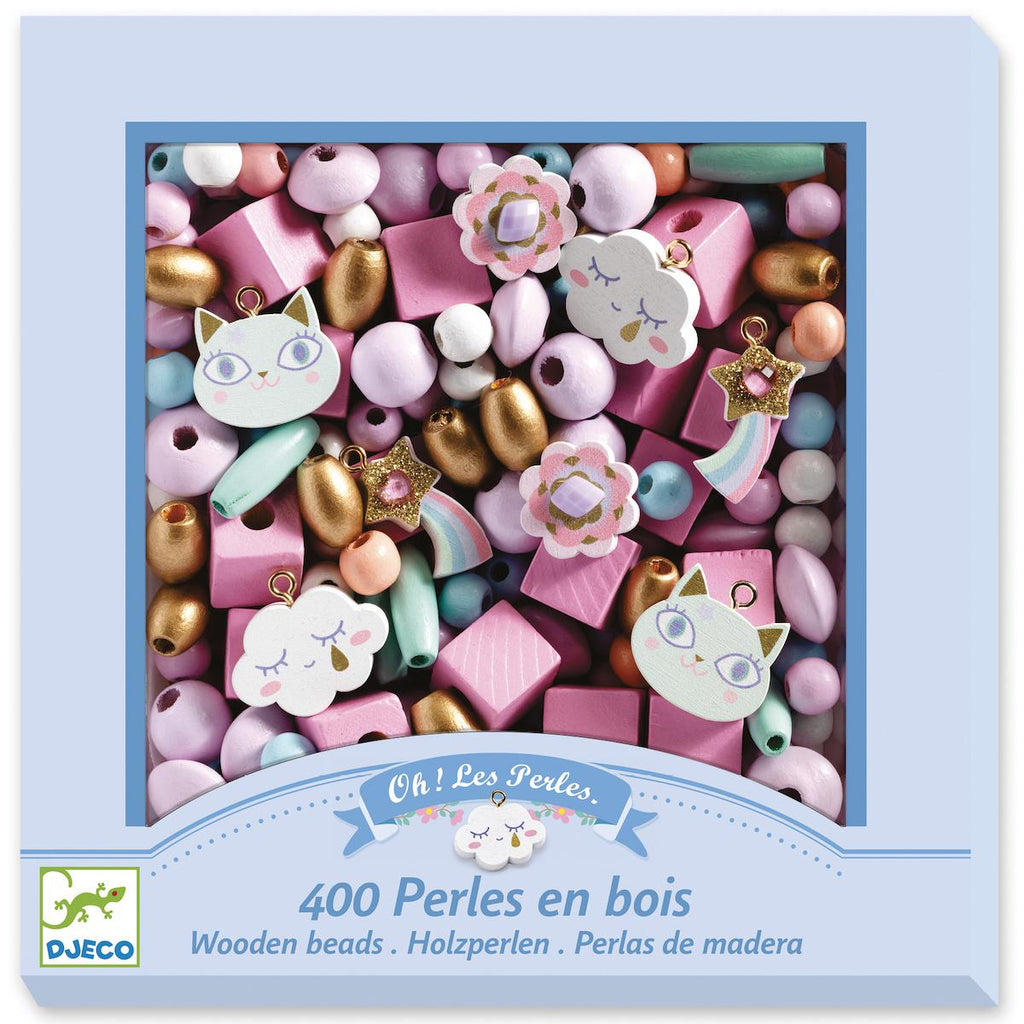 450 Perlas de madera Arco-iris