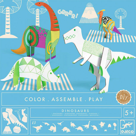 Colorear y construir - Dinosaurios