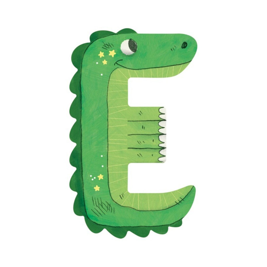 Letra de madera E - Verde