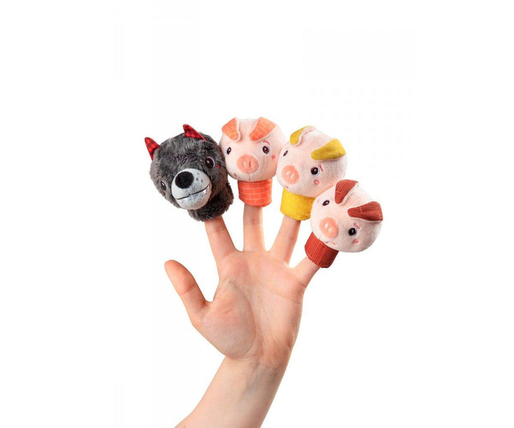 Marionetas de dedo El lobo y los tres cerditos
