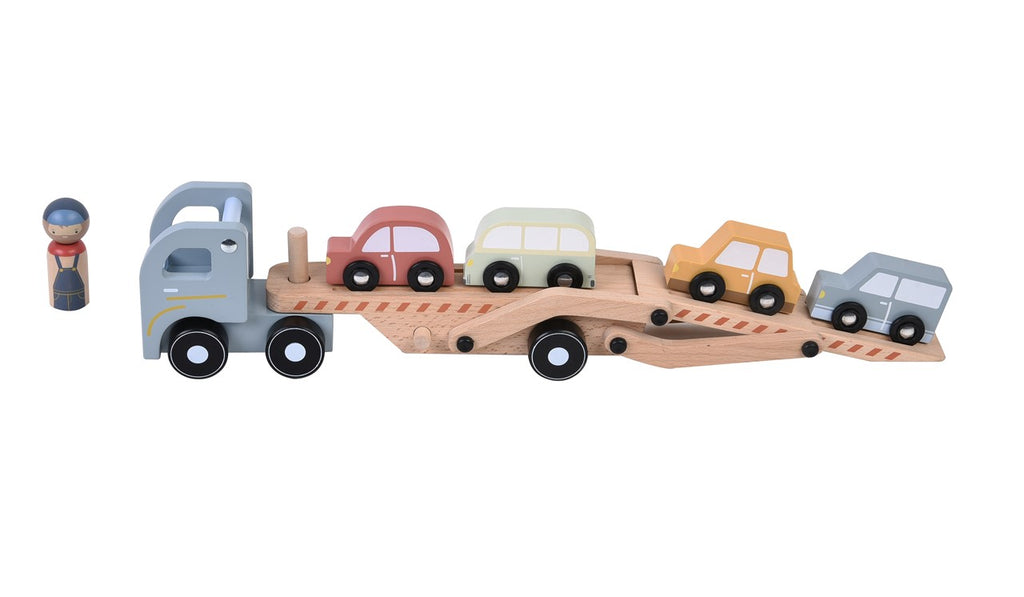Camión transporte de coches de madera