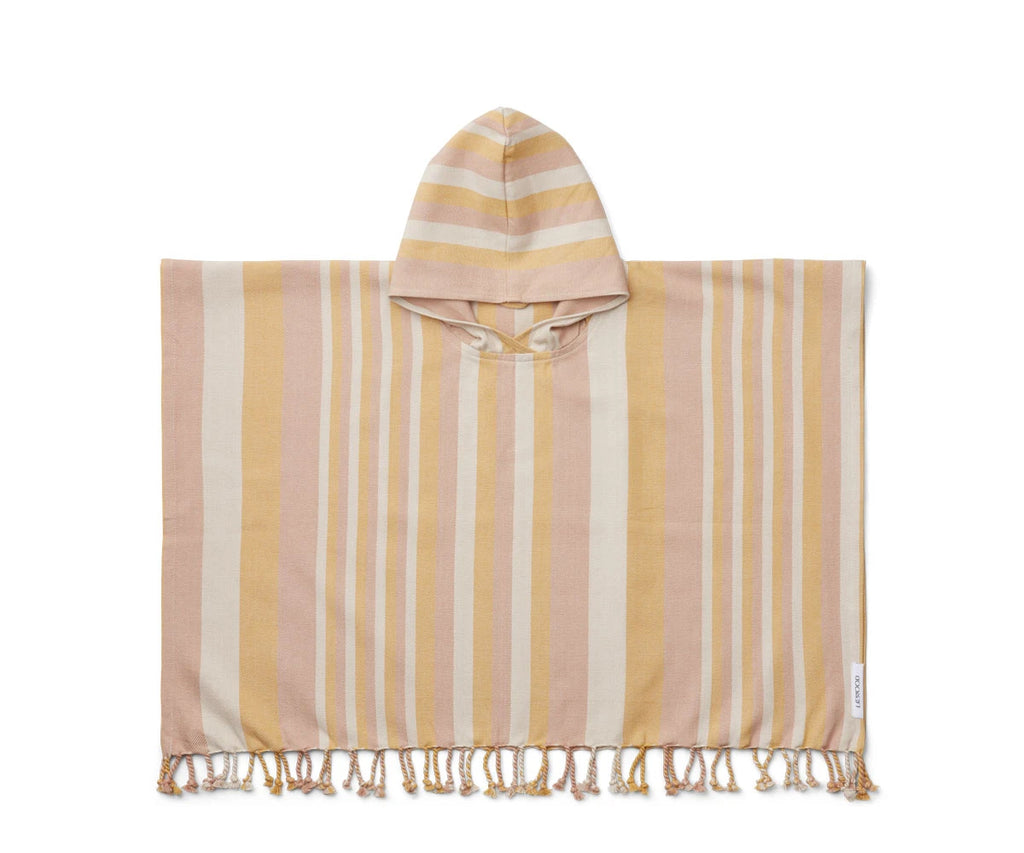 Poncho Roomie Stripe Peach/Sandy/Yellow Mellow