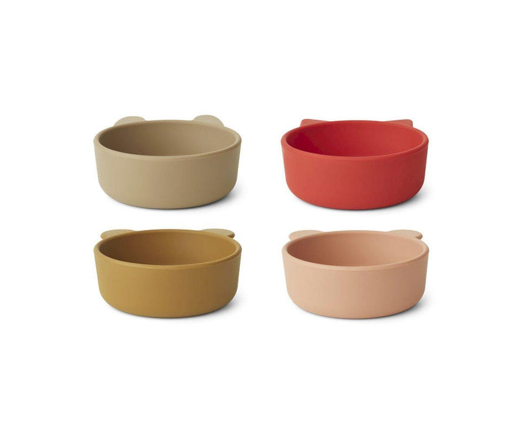 Pack 4 bowls silicona Iggy - Apple red/ rose mix